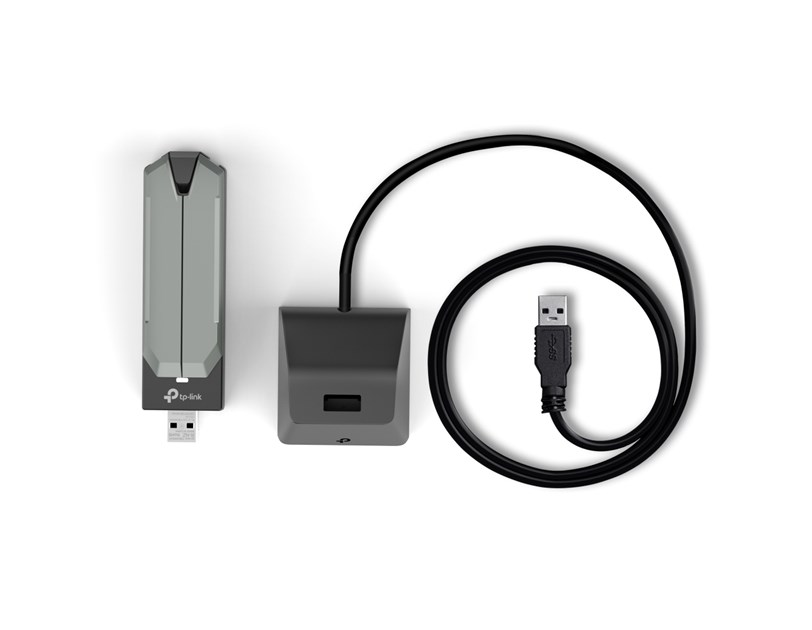 TP-Link BE6500 Archer TBE400UH Wi-Fi 7 High Gain Wireless USB Adapter, 2882Mbps/2882Mbps/688Mbps (2.4GHz/5GHz/6GHz), 2× High-Gain Tri-Band Antennas