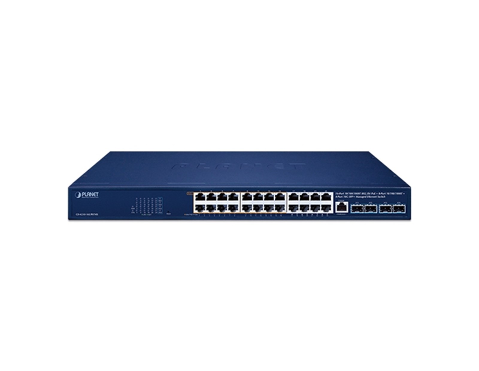 PLANET IPv6/IPv4, 16-Port 10/100/1000T 95W 802.3bt PoE + 8-Port 10/100/1000T + 4-Port 10G SFP+ Managed Switch, 420W PoE budget, PoE PD, 250m Extend mode, ACL, CloudNMS, MQTT