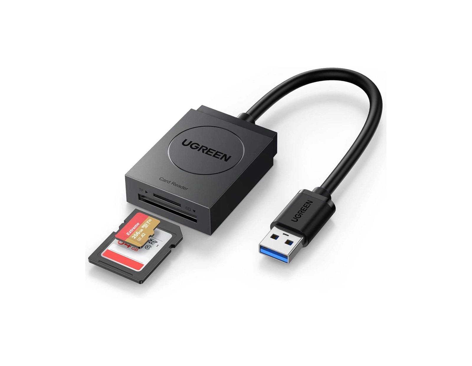UGREEN čitač memorijskih kartica USB 3.0, TF/SD, 15cm, crni