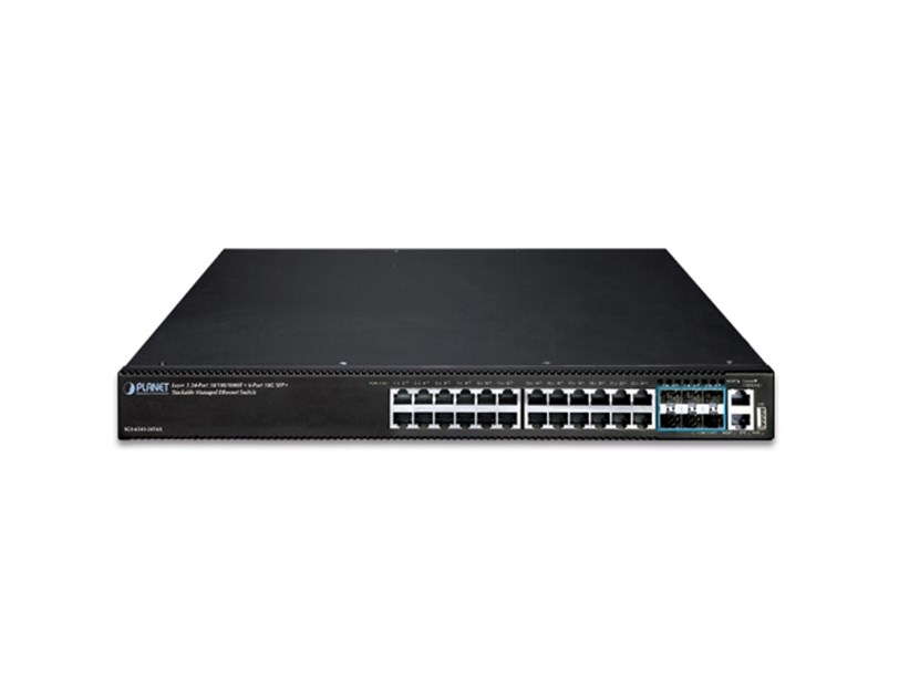 PLANET Layer 3 24-Port 10/100/1000T + 6-Port 10G SFP+ Stackable Managed Switch, Hardware-based Layer 3 IPv4/IPv6 Routing