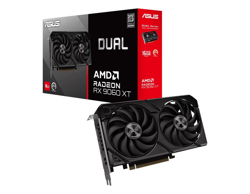 Asus Dual Radeon RX 9060 XT 16GB GDDR6, PCIe 5.0 x16, 1×HDMI/2×DP