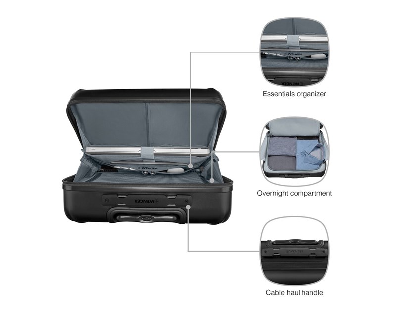 Wenger kofer Amplix, na kotačima sa pretincem za prijenosno računalo 15,6'' 25 L, dimenzije 37x25,5x1,5, crna