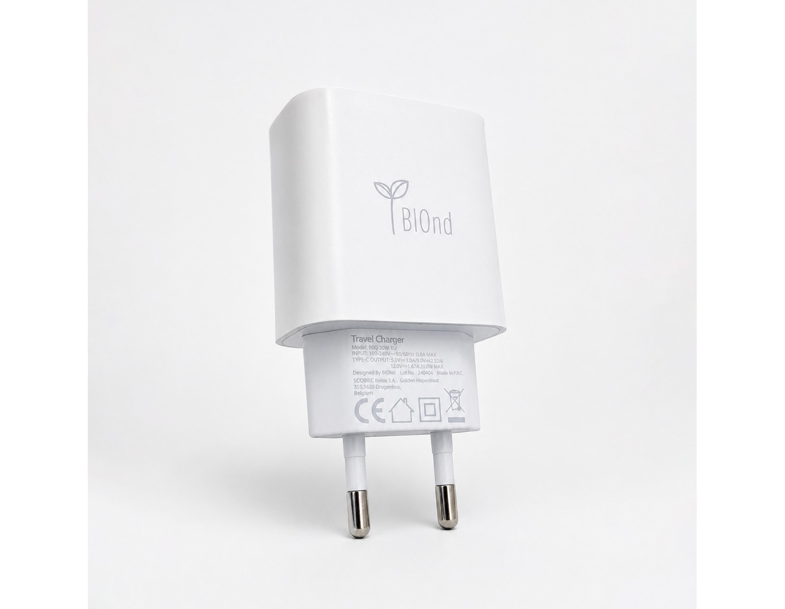 BIOnd USB-C zidni punjač, 20W, bulk