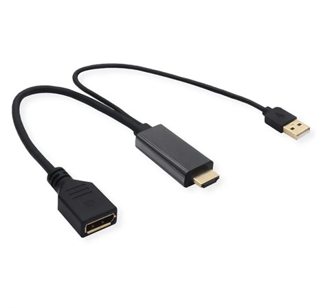 Roline VALUE adapter/kabel v1.2, HDMI M - DP F