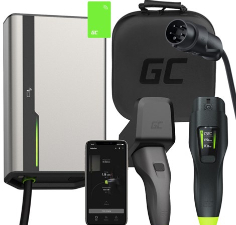Green Cell (EVGC021B2275) HabuDen 22kW 32A 7.5m NFC + Habu Mobile EV Charger 11 kW 7 m (EVGC01), set