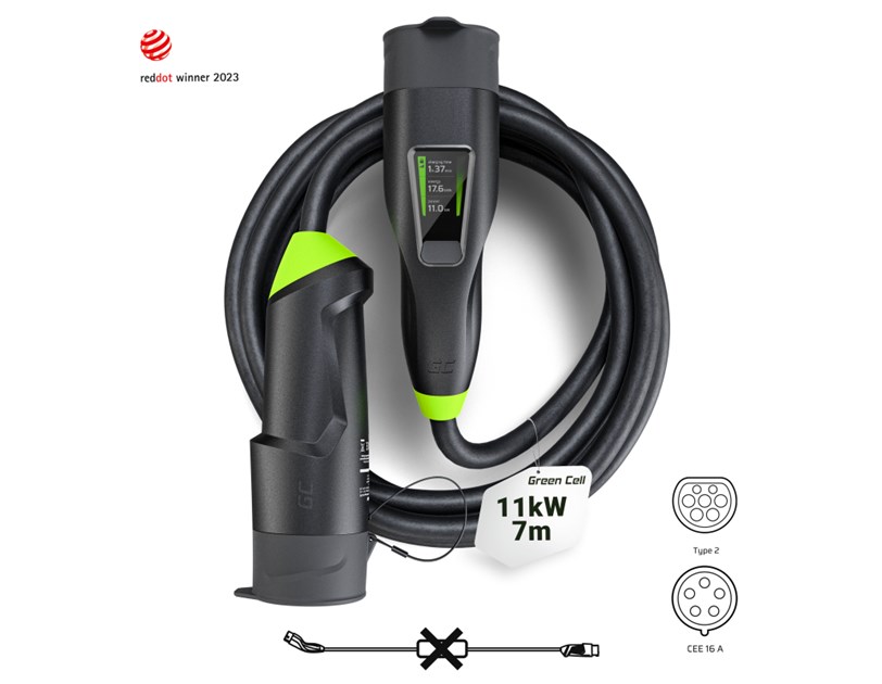 Green Cell (EVGC021B2275) HabuDen 22kW 32A 7.5m NFC + Habu Mobile EV Charger 11 kW 7 m (EVGC01), set