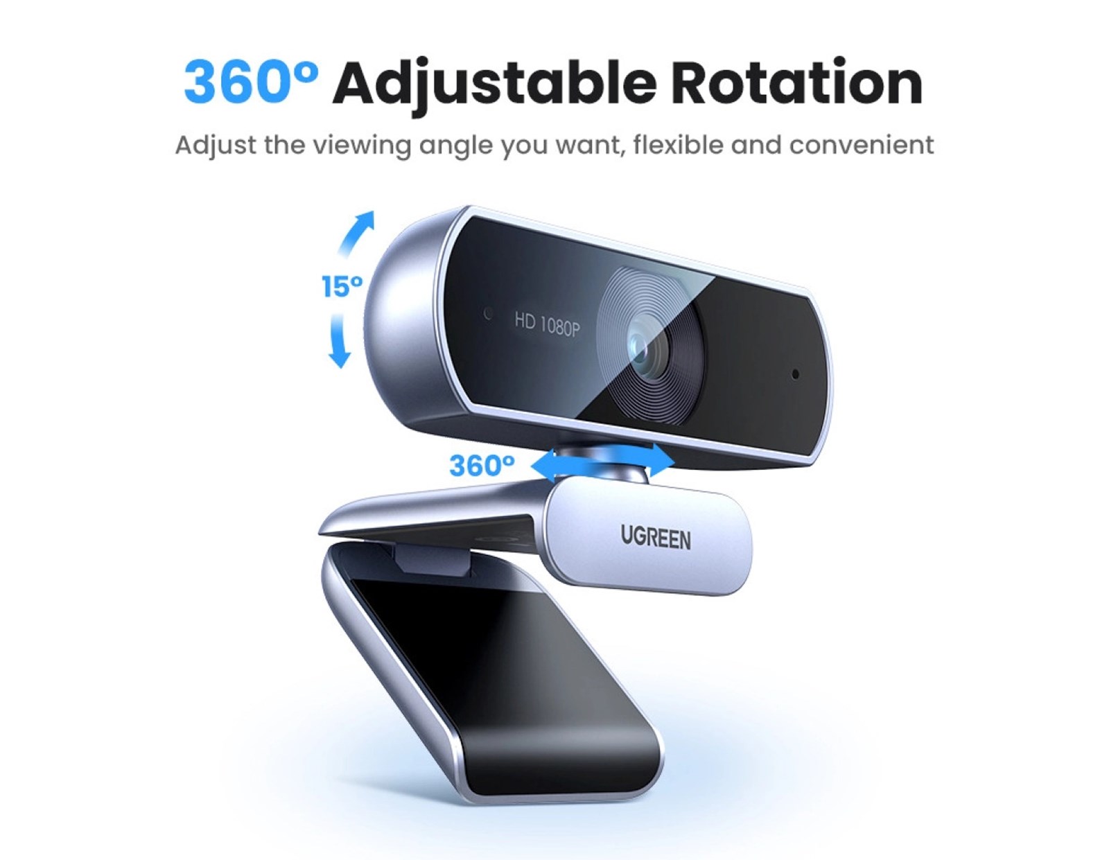 UGREEN Web kamera, Full HD 1080p, HD, crna