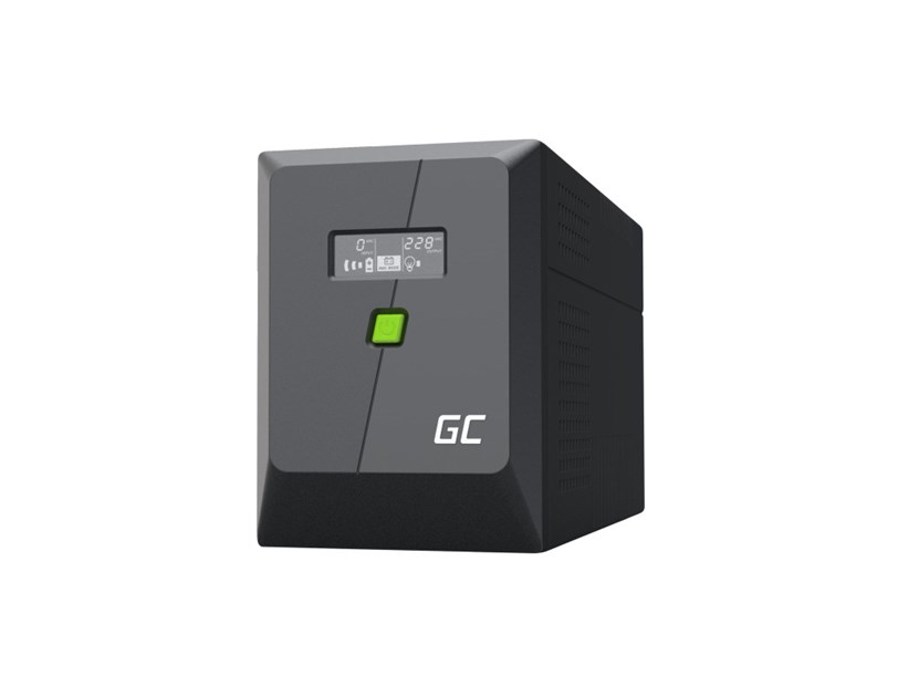 Green Cell UPS (UPSLP1050) 1500VA/1050W, Pure sine wave, Line Interactive AVR, PowerProof with LCD