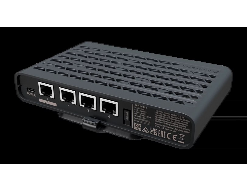 MikroTik hAP be lite (A42G-HbeP) (2026) Wi-Fi 7 Ruter, 3x 10/100/1000 Ethernet, 2.5G Ethernet, Dual-Band, 512MB RAM, 2xUSB-A, USB-C, metalno kućište, ARM