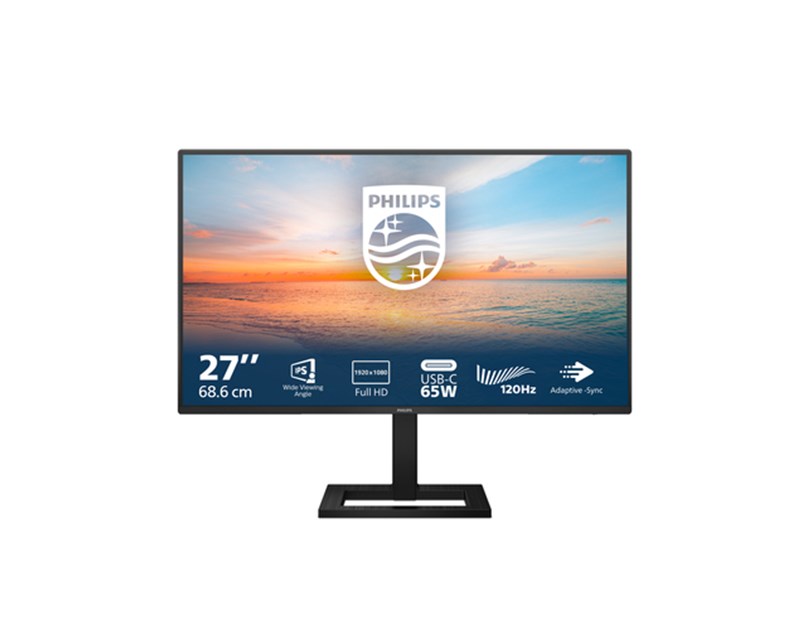 Philips 27" 27E1N1300AE/00 FHD (1920x1080) IPS 16:9, 120Hz,  300 cd/m2, 1500:1, 4ms,  HDMI, USB-C x 1 (DisplayPort Alt mode, data and Power Delivery),  USB-Ax2, HAS, zvučnici 