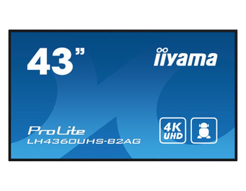 IIYAMA 43" LH4360UHS-B2AG 4K UHD (3840x2160) VA Signage 24/7, 500cd/m2, 4000:1, Android OS, E-Share, iiSignage2