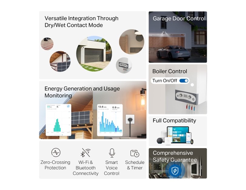 TP-Link Tapo S110E Smart Switch Module  2.4GHz, 802.11b/g/n, Bluetooth, Tapo app, Wi-Fi kontrola, Timer/Schedule postavke, Amazon Alexa/Google Assistant