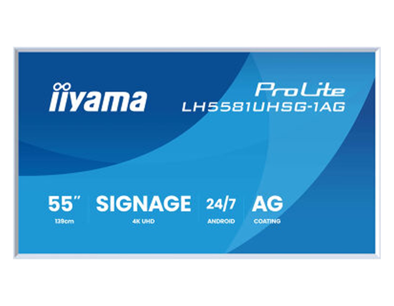 IIYAMA 55" LH5581UHSG-1AG 4K UHD (3840x2160) VA Signage 24/7, 500 cd/m2, 5000:1, white, removable frame, Android OS 14, iiShare, iiControl, iiSignage2