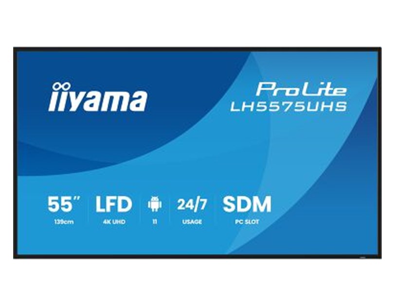 IIYAMA 55" LH5575UHS-B2AG 4K UHD (3840x2160) IPS Signage 24/7, 500 cd/m2, 1200:1, Android OS, E-Share, iiSignage2