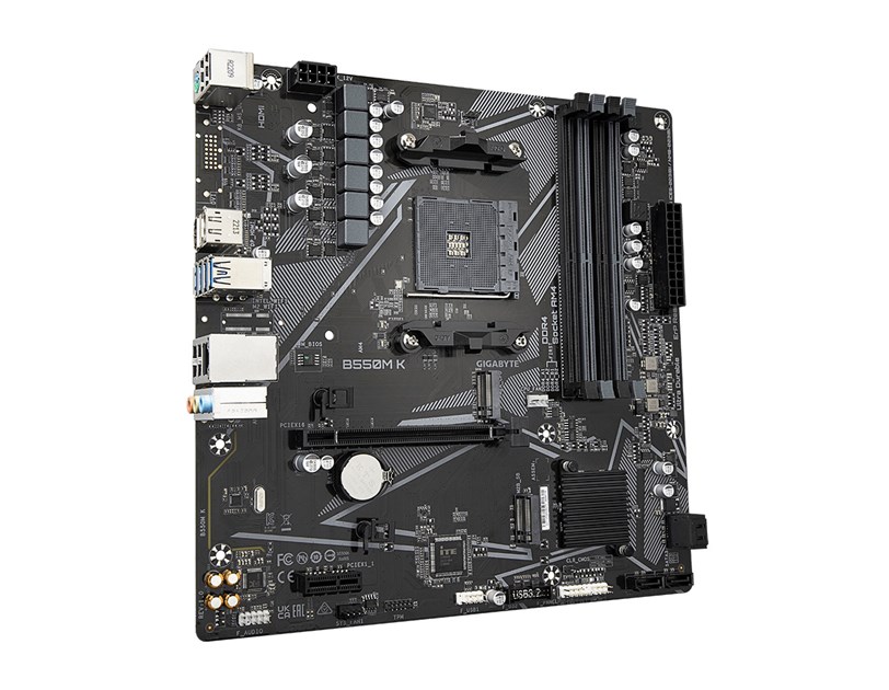 Gigabyte MB B550M K, S.AM4, 4XDDR4/4733(O.C.) PCIe 4.0, G-LAN, HDMI/DP, mATX