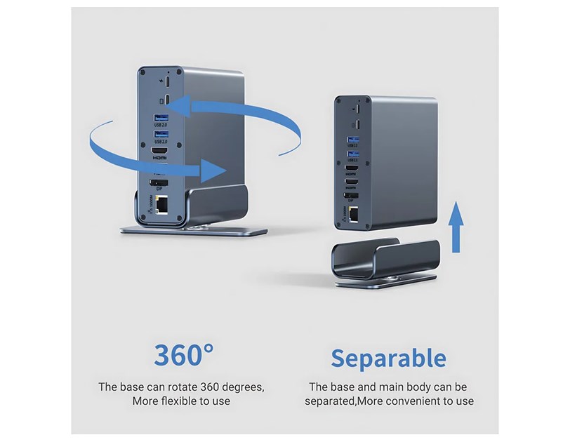 Roline VALUE Docking station USB-C, 2×HDMI/DP 4K/60, G-LAN, 3×USB-A 3.2, USB-C, 2×USB2.0, PD 100W, SD/microSD, Audio out
