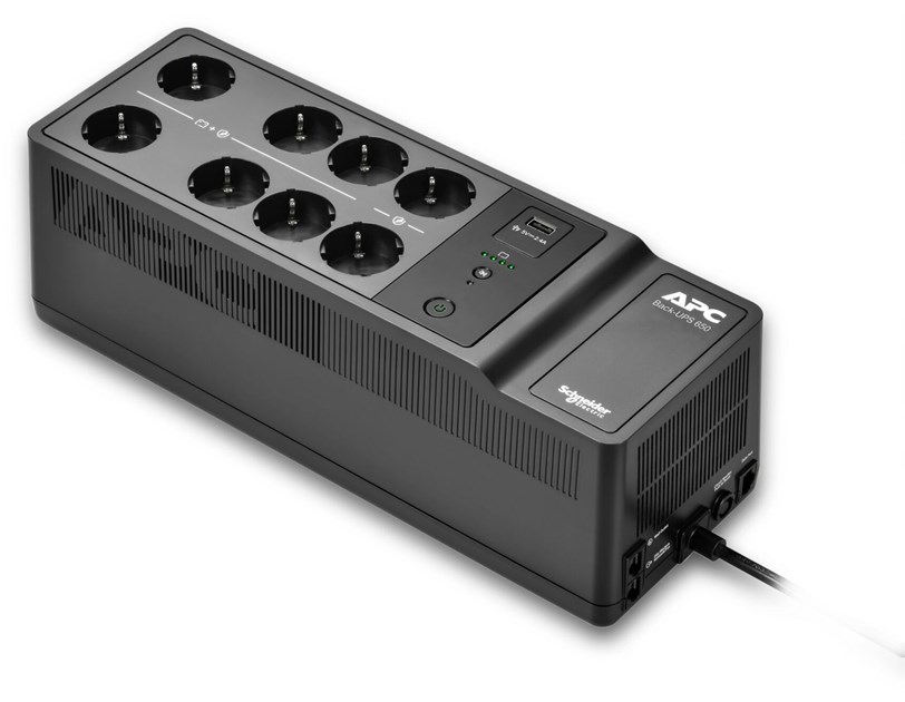 APC Back UPS 650VA/400W, Offline, 8x Schuko CEE7, USB A charging port (BE650G2-GR)