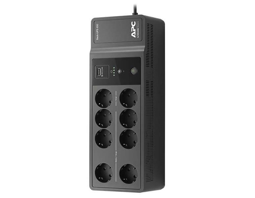 APC Back UPS 650VA/400W, Offline, 8x Schuko CEE7, USB A charging port (BE650G2-GR)