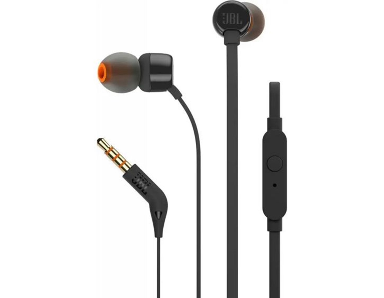 JBL T110E, in-ear slušalice s mikrofonom i upravljanjem s jednom tipkom, crne