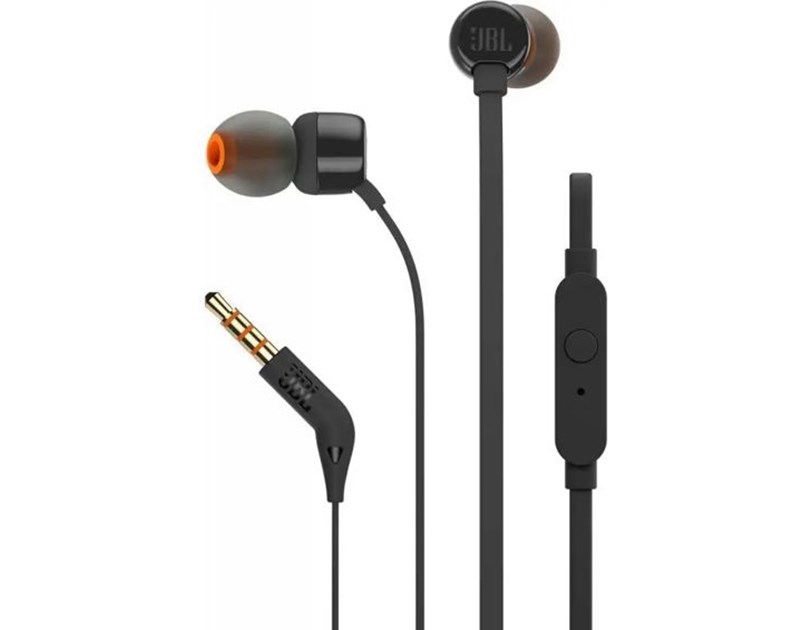JBL T110E, in-ear slušalice s mikrofonom i upravljanjem s jednom tipkom, crne