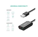 UGREEN audio adapter USB-A na 3.5mm, crni, 15cm