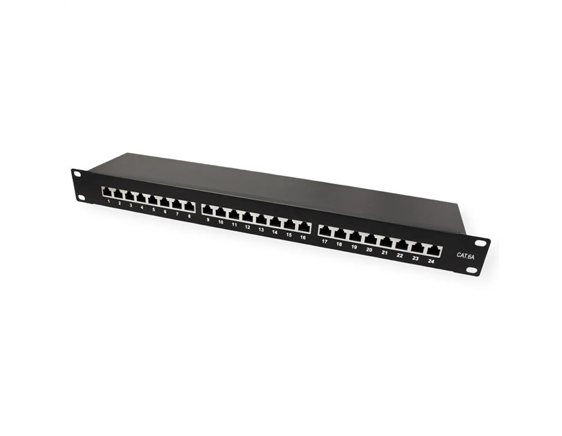 Roline VALUE Cat.6a/Class EA 19" Patch Panel 24-porta STP, crni