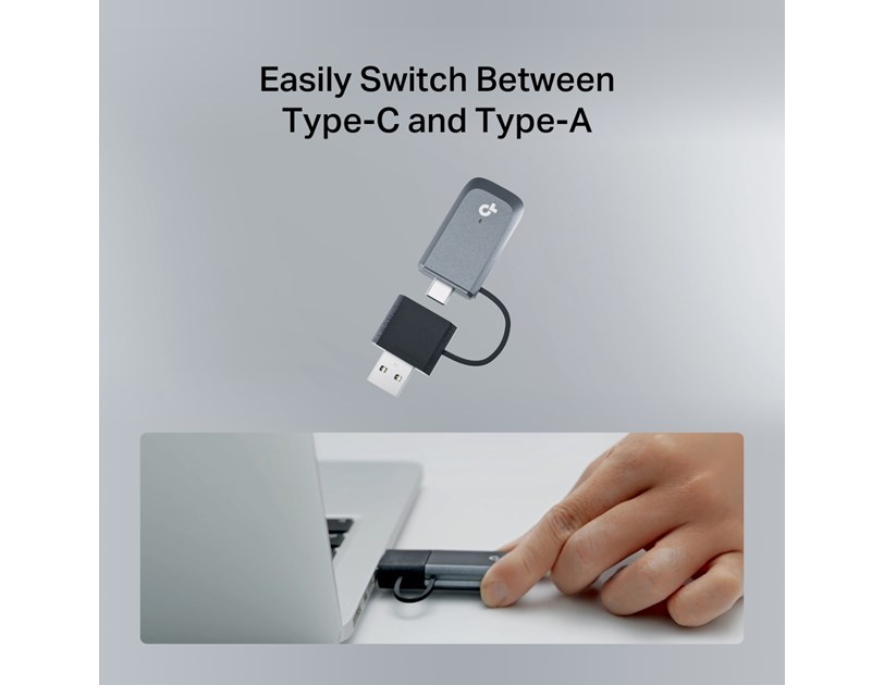 TP-Link BE3600 Archer TBE230U bežični Dual-Band Wi-Fi 7 USB3.0/USB Type C adapter 688Mbps/2882Mbps (2.4GHz/5GHz), 802.11a/b/g/n/ac/ax/be, WPA/WPA2/WPA3, WPA-PSK/WPA2-PSK