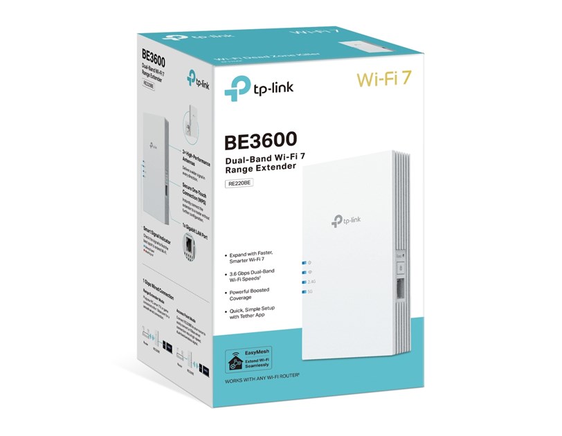 TP-Link BE3600 RE220BE, Dual-Band pojačivač dometa WIFi7 (Range Extender)