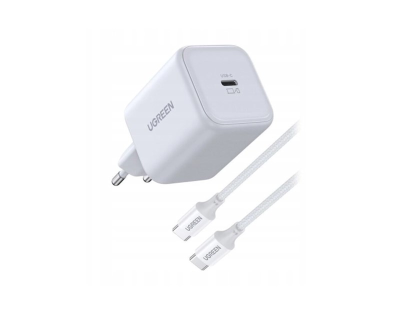 UGREEN punjač 45W, USB C, Quick Charge, GaN, set, bijeli