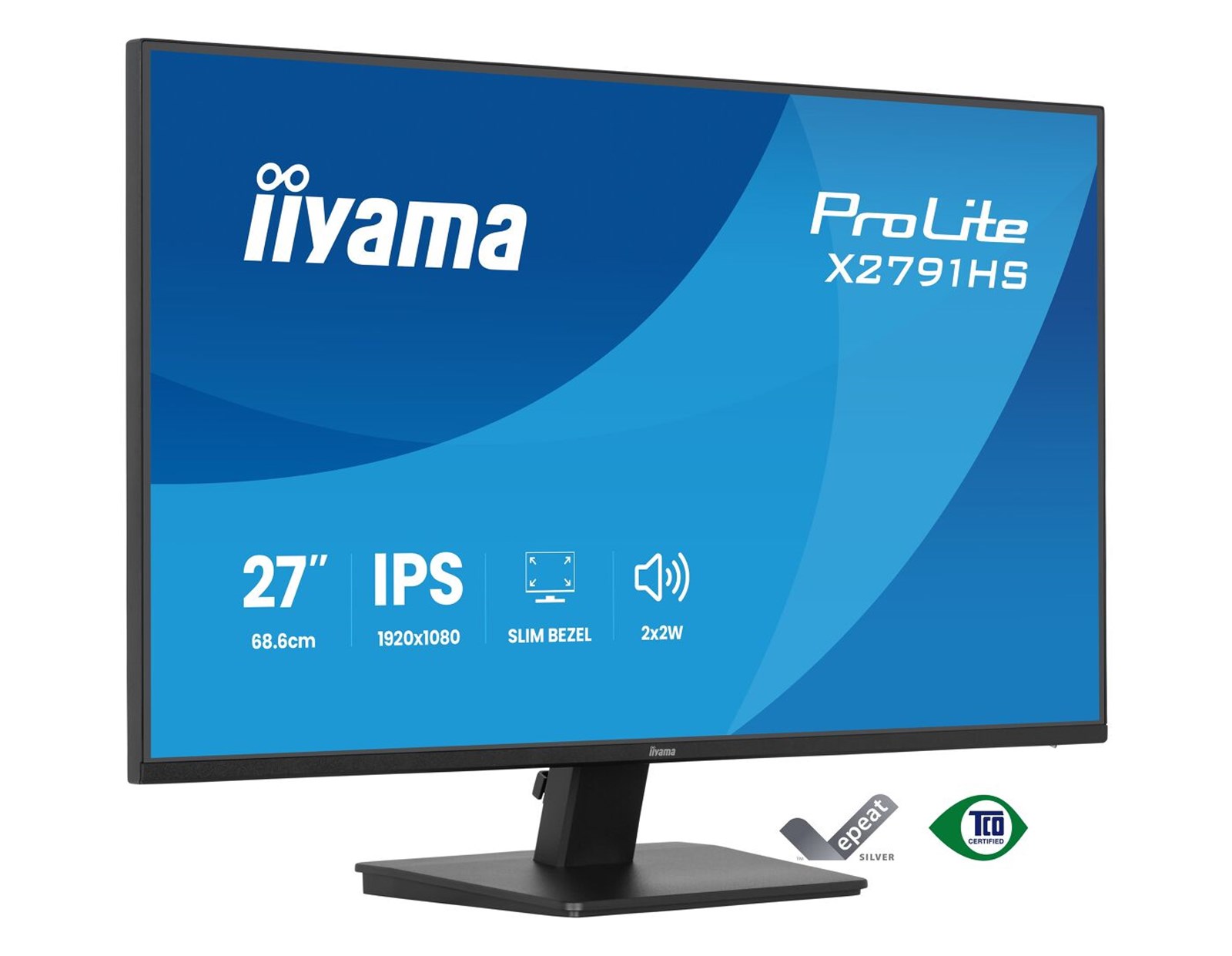 IIYAMA 27" X2791HS-B1 FHD (1920×1080) IPS, 120Hz, 1ms, 350cd/m2, 1500:1, HDMI/DP, zvučnici