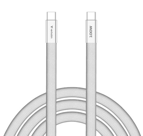 Verbatim Sync & Charge SoftTouch kabel USB-C na USB-C, M/M, 100W PD3.0, bijeli, 1.2m