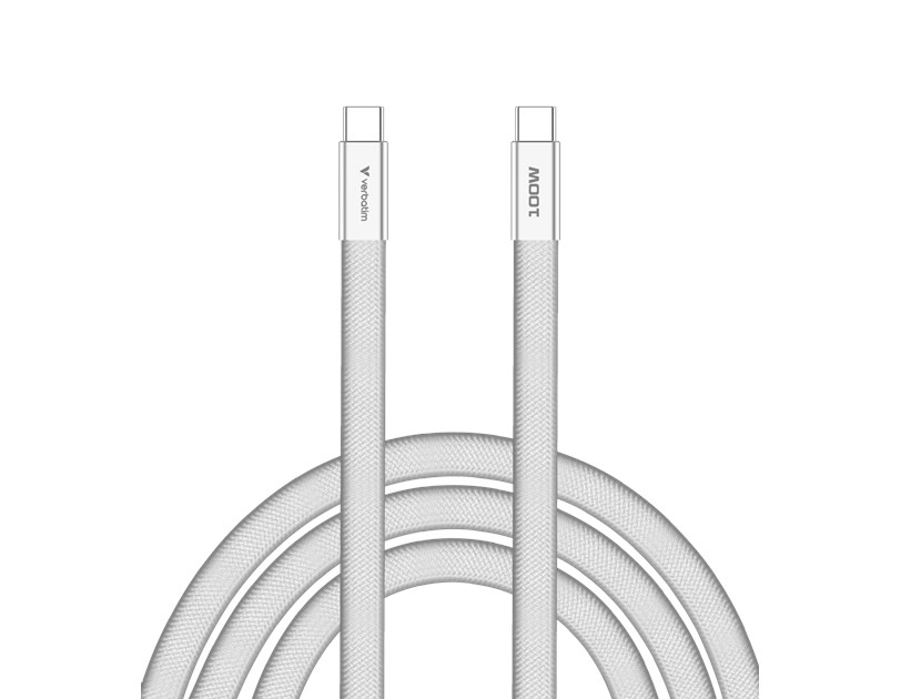 Verbatim Sync & Charge SoftTouch kabel USB-C na USB-C, M/M, 100W PD3.0, bijeli, 1.2m