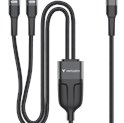 Verbatim Sync & Charge DUAL kabel USB-C na dupli USB-C, M/M, 100W PD3.0, PPS, QC2.0 i QC3.0, crni, 1.5m