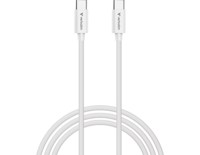 Verbatim Essentials Sync & Charge kabel USB-C na USB-C, M/M, 100 W PD3.0, bijeli, 3.0m