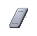 Verbatim Essentials Slim GaN zidni punjač 65 W, 2xUSB-C PD3.0, sivi