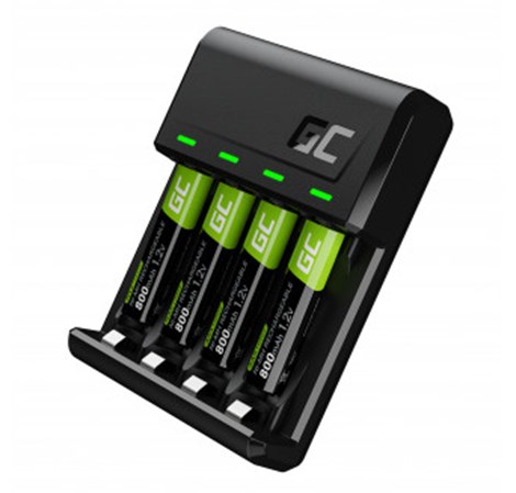 Green Cell punjač VitalCharger + 4x baterije AAA 800mAh Ni-MH