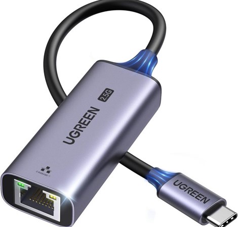 UGREEN USB-C 3.0 na RJ45 mrežni adapter, 2,5 Gbps, sivi