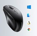 UGREEN MU101 ergonomski bežični miš, Dual Mode, Bluetooth 5.0 i 2,4 GHz, 4000 DPI, crni